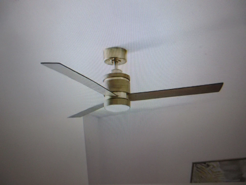 Hampton Bay Pavilion 56 in. Indoor Brushed Gold Ceiling Fan with Light & Remote - Image 2 of 4
