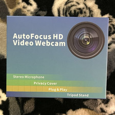1080P AutoFocus HD Webcam USB 2.0 Built-In Mic Plug  Play Privacy Cover