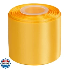 Ribbonitlux 3" Wide Double Face Satin Ribbon 25 Yards (660-Yellow Gold, Set f