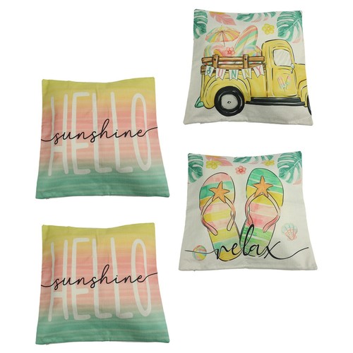 Couch and Patio Ready Green Decorative Throw Pillows Covering Set of Four - Picture 4 of 23