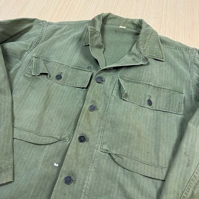 Vintage WWII Army M-43 HBT Field Jacket 1943 Herringbone 13 Star