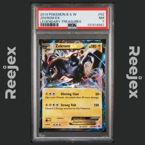 Zekrom EX - 52/113 - Ultra Rare - Legendary Treasures - Pokemon Card - PSA 7