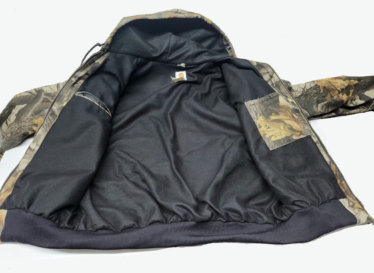 ジャケット・アウター Carhartt Active Jacket J144 CMO USA Vtg. CARHARTT J144 CMO Mens Size XL Camo Thermal Lined Full