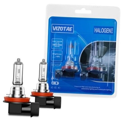 H11 Halogen Headlight Bulb, 12V 55W Head Lamps, 4000 Lumens, 3800K, No Glare,