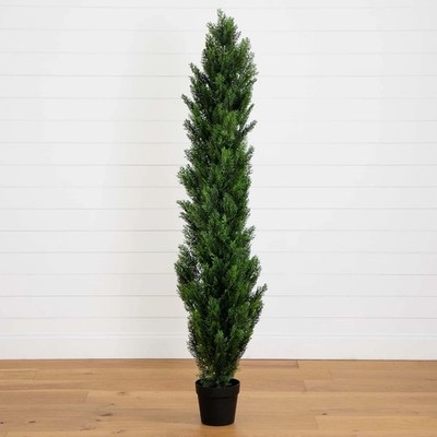 6  UV Artificial Topiary Cedar Tree Indoor/Outdoor