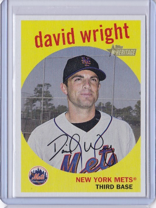 2008 Topps Heritage #224 DAVID WRIGHT BLACK BACK METS IDBB.16