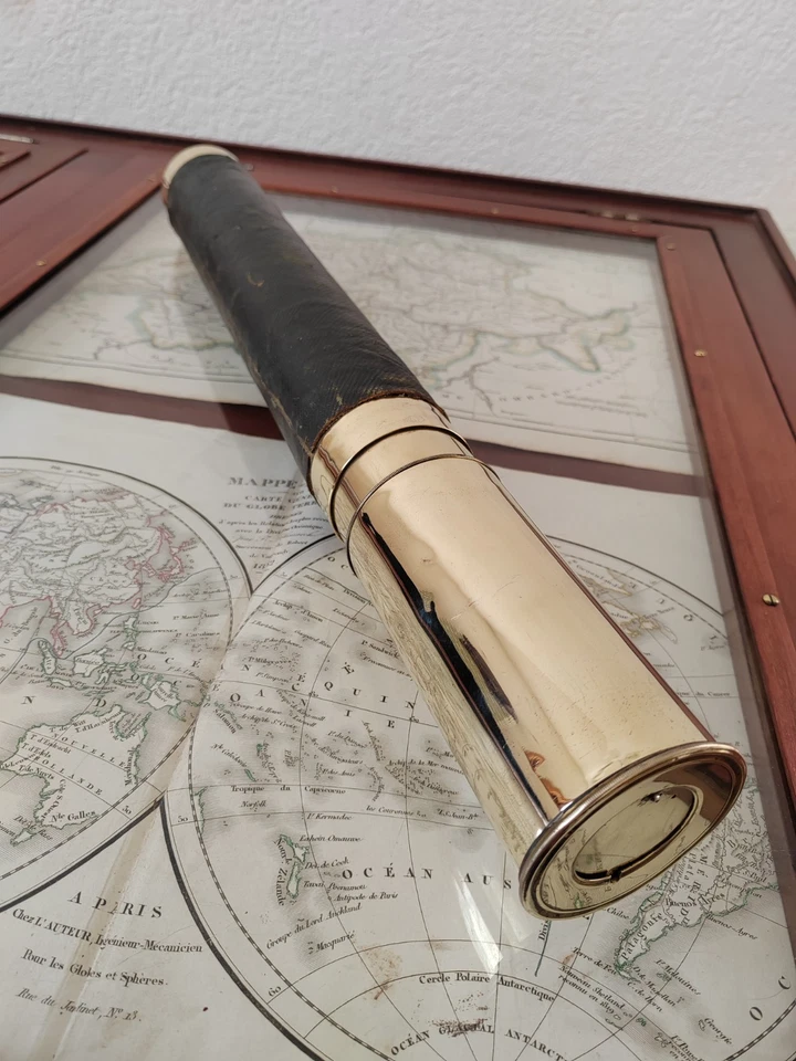 Ancienne longue vue de marine XIXe - laiton - Spyglass - Photo 3/4