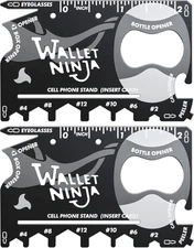 Wallet Ninja Multitool Card – 18 in 1 Credit Card Size Multi-Tool for Quick Repa