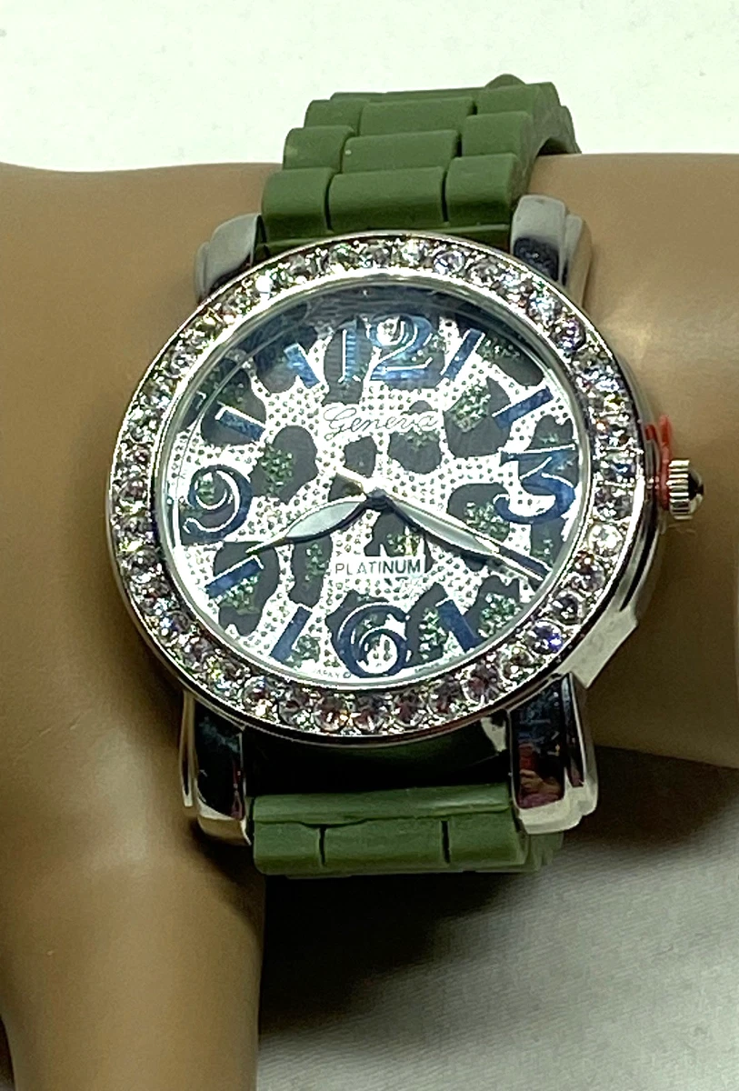 Geneva Silicone Platinum Band Wristwatches | eBay display picture 2