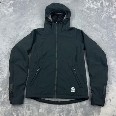 Loki Jacket Womens Sz S Black Softshell Sherpa Lined Ski Built In Mittens Mask