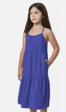 Mondetta Youth Girl's Sundress, Moisture Wicking, Blue S 7/8