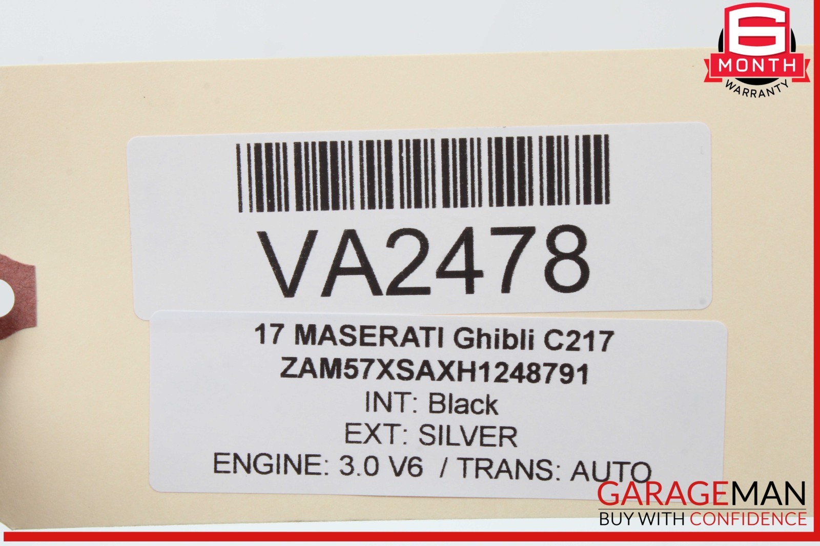 14-20 Maserati Ghibli Rear Right and Left Side Lower C Pillar Cover Trim Panel