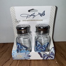 Dolly Parton Butterfly Blue Mosaic Salt Pepper Shakers Set 4 New Dolly Parton Butterfly Blue Mosaic Salt Pepper Shakers Set 4 New