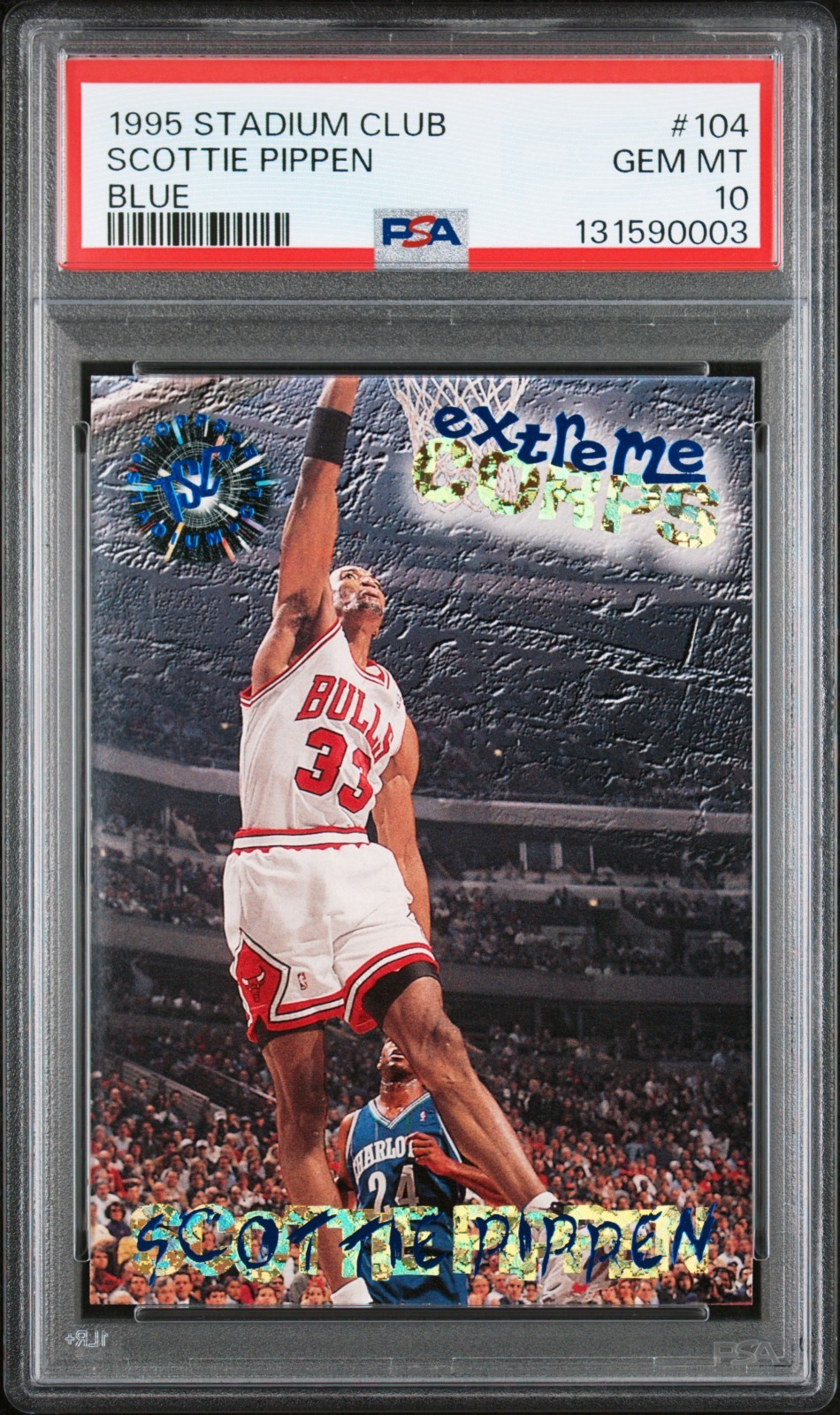 Scottie pippen psa 10 1995 stadium club extreme corps blue #104 gem mint pop 1