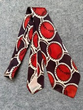 vintage 1940s 1950s rayon swing tie necktie w/ wreaths