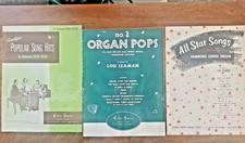 Lot of 3 Vintage Song Hits for the Hammond Chord Organ 1952