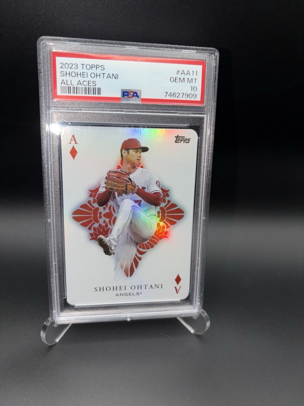 Topps 2023 Series 1 All Aces Auto Shohei Ohtani AA-11 /10 PSA 10 Angels view 4