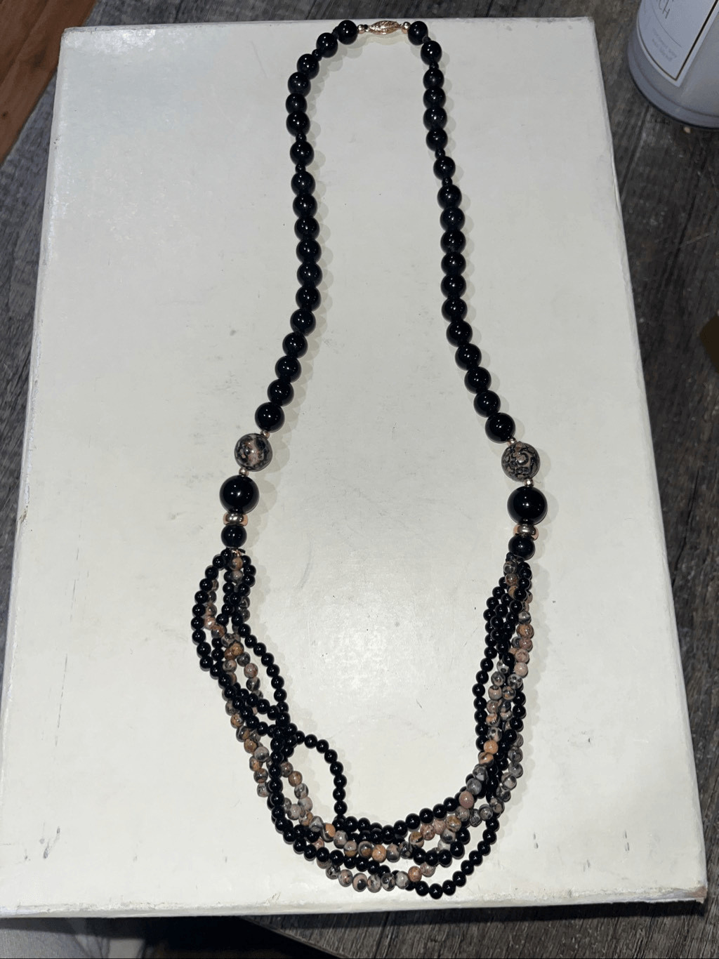 Beaded Statement Collar Necklace  Multi-Strand St… - image 1