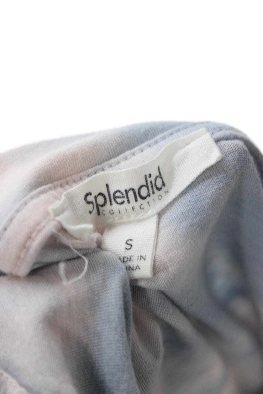 Splendid Womens Basic Light Blue Crew Neck Short … - image 4