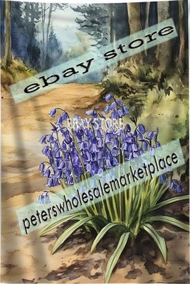 Bluebells Path Tapestry Forest Flowers wall hanging cloth poster 59X82 in