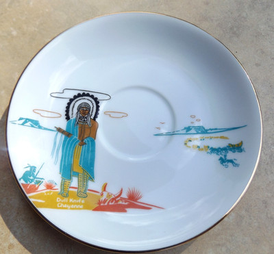 RARE Acee Blue Eagle SAUCER Dessert Plate 6'' Knox Oil Dull Knife  China NATIVE
