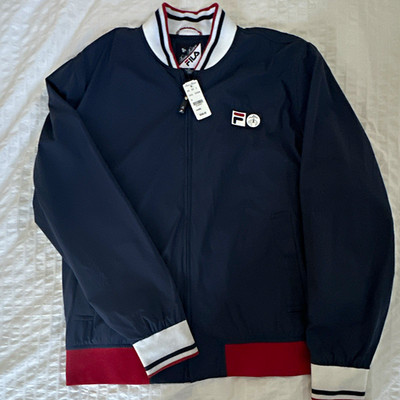 FILA x Brooks Brothers Bomber Jacket Men's XL Navy Full Zip Pockets Lined