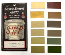 Vintage 1902 Sherwin-Williams Pamphlet Trade Card, Calendar, Paint Color Samples