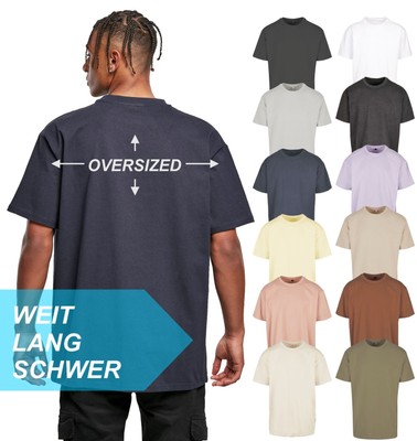 Oversize Herren T-Shirt 240g/m² Heavyweight  Extra Lang Weit Schwer Nachhaltig