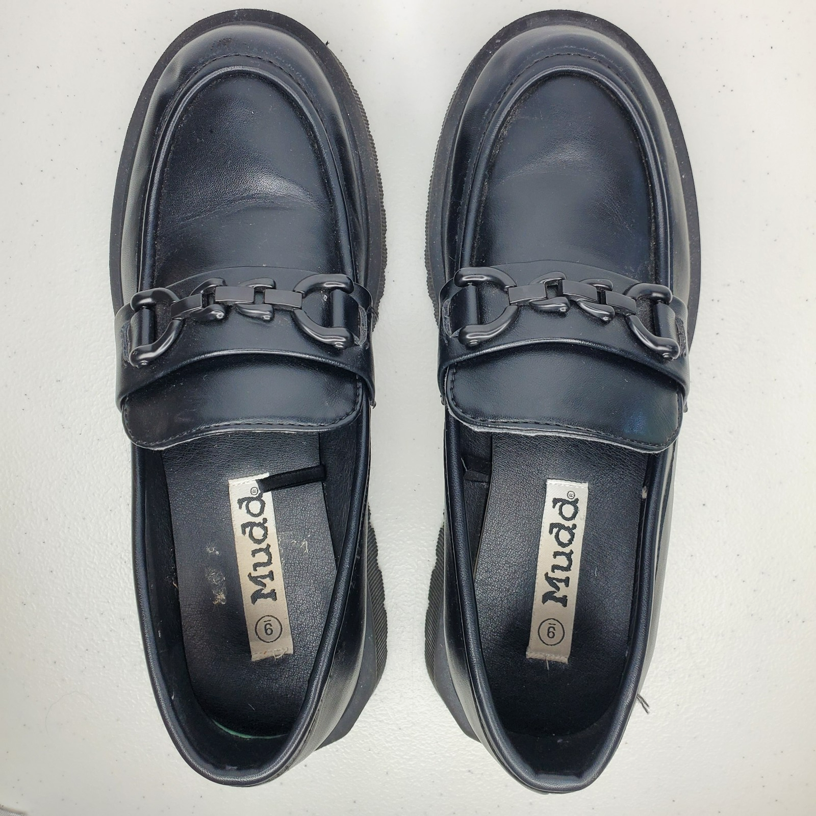 SAOLA MUDD Mocassini Donna Roey Chunky Platform Suola a Lug con Catena Nero Taglia 9 Y2K Gotico