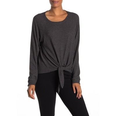 Show Me Your Mumu Raven Tie Sweater Charcoal Grey Long Sleeve Top XS NEW