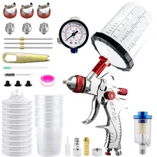 HVLP Air Paint Spray Gun Kit 1.4/1.7/2.0mm Nozzle Guns for Automotive Car Primer