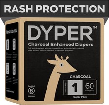 Disposable Baby Diapers Charcoal Enhanced Day  Overnight - Made with Plant-Base
