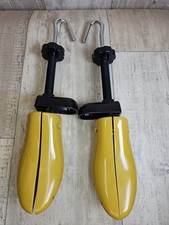 Yellow Plastic Boot Shoe Tree Stretcher Adjustable Hanging Pair