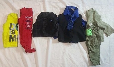Baby Boy LOT Clothes Clothing12 /24 Mos Months Mixed Season 8 Pcs Mixed Brands