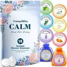 TranquilBliss Shower Steamers, 18 PCS Set, Self Care Relaxation Shower Tablets w