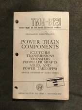 TM 9-8621 ARMY ORDNANCE MAINTENANCE POWER TRAIN COMPONENTS Book 1953
