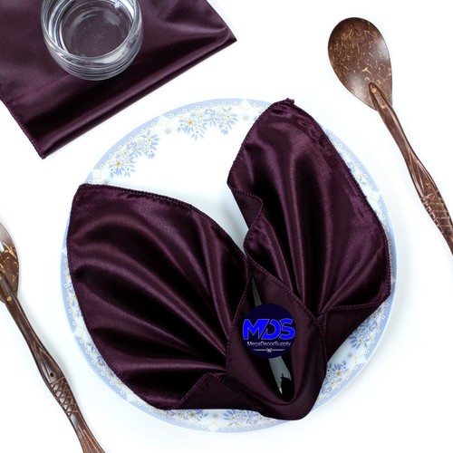 Serviettes de table carrées en satin 12 pouces/20 pouces mouchoir fête de mariage - LIVRAISON GRATUITE - Photo 33/45