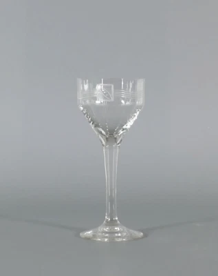 Regenhütte Jugendstil 4 Likörgläser 9,6 cm geschliffen Belegstücke min.besch. - Bild 1 von 4