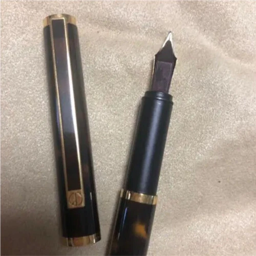 Caneta-tinteiro Dunhill 14K mármore laca ouro vintage excelente limitada de JP - Imagem 4 de 4