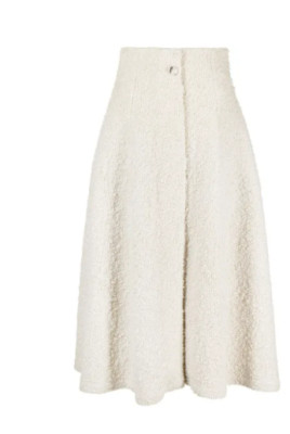 Rochas  A-line bouclé midi skirt