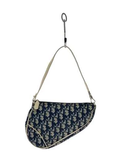 Christian Dior trotteur selle sac bandoulière sac à main pochette toile bleu beige JAPON