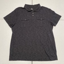 Rock Republic Shirt Men's Black Short Sleeve Golf Polo Size Large