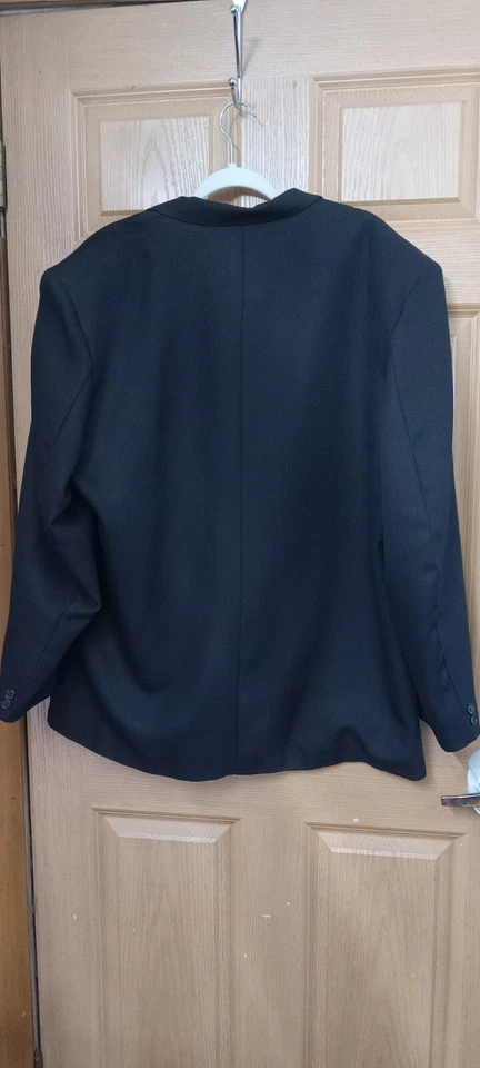 Chaqueta de Traje Negra Untied Para Hombres Talla XL De Colección Doble Pecho Banda Años 80 Y2K Foto 2 de 4