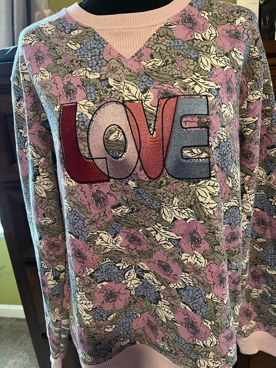 Coach Purple Floral Love Sweatshirt M