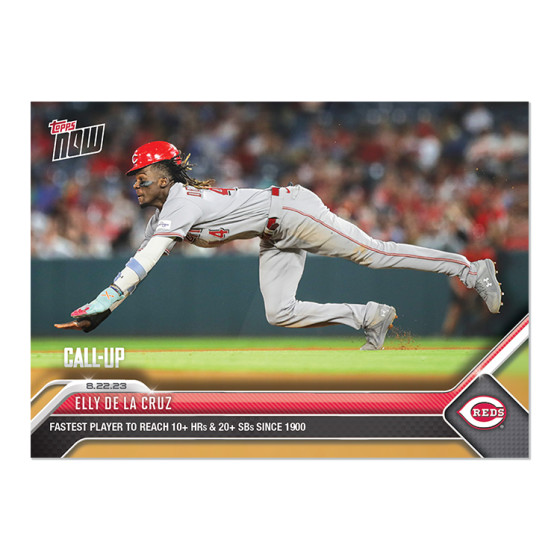2023 MLB Topps NOW 746 ELLY DE LA CRUZ FASTEST TO 10HR 20SB REDS ROOKIE