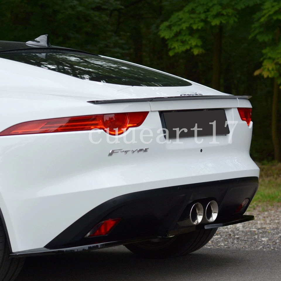 Fits Jaguar F-Type Coupe 2014-2024 Glossy Black Rear Trunk Lip Spoiler 3 PC Wing - Image 2 of 4