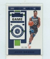 JOSH OKOGIE 2019-20 Panini Contenders Game Ticket Blue Parallel #D /99
