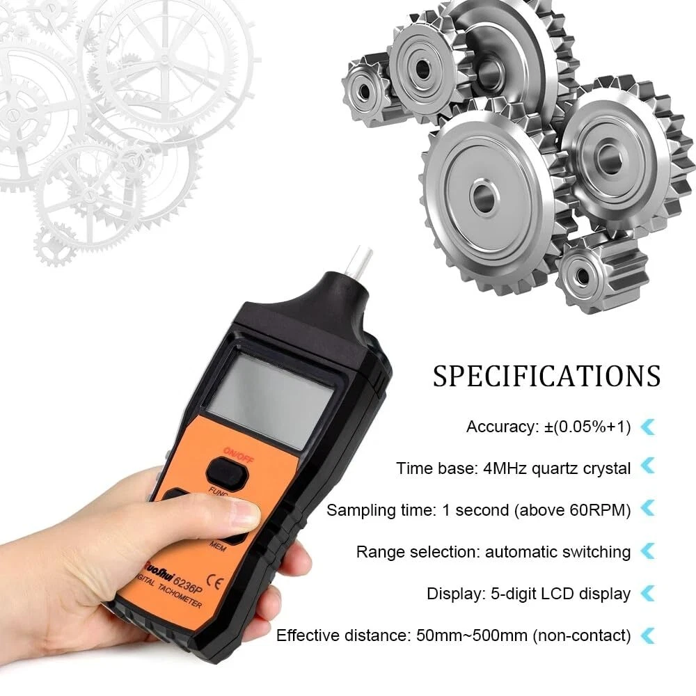 Tacómetro Digital 2.5-99999 RPM Láser Tacómetro RPM Sensor Inteligente Tacómetro