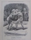 7x10" punch cartoon 1926 ANOTHER DEADLOCK baldwin - lloyd george wrestling