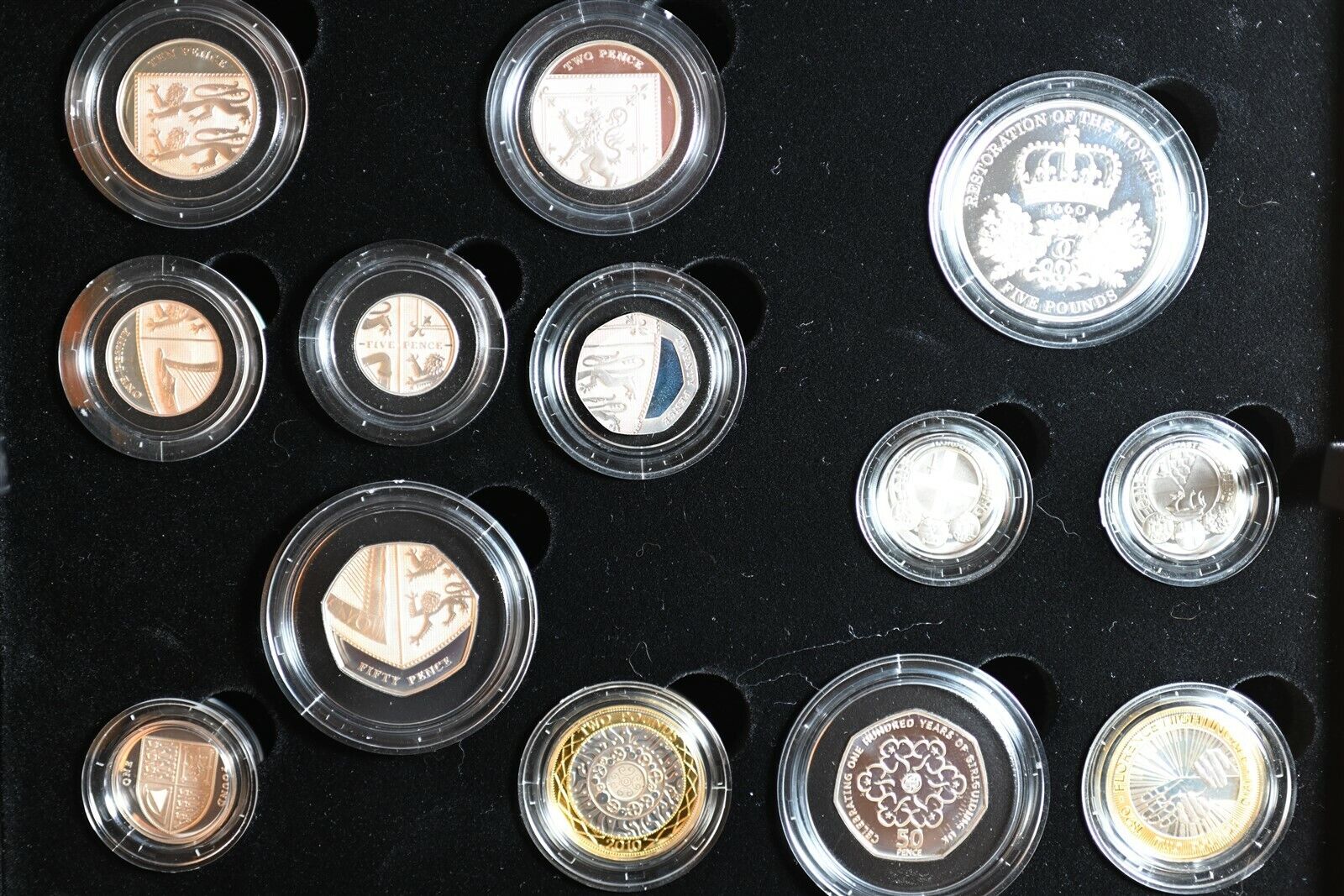2010 UK Royal Mint Silver Proof Set 13 Coin Collection Set
